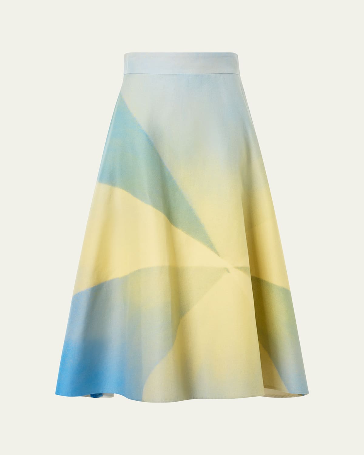 Akris Sunbeam Print Cotton Midi Skirt In Multi