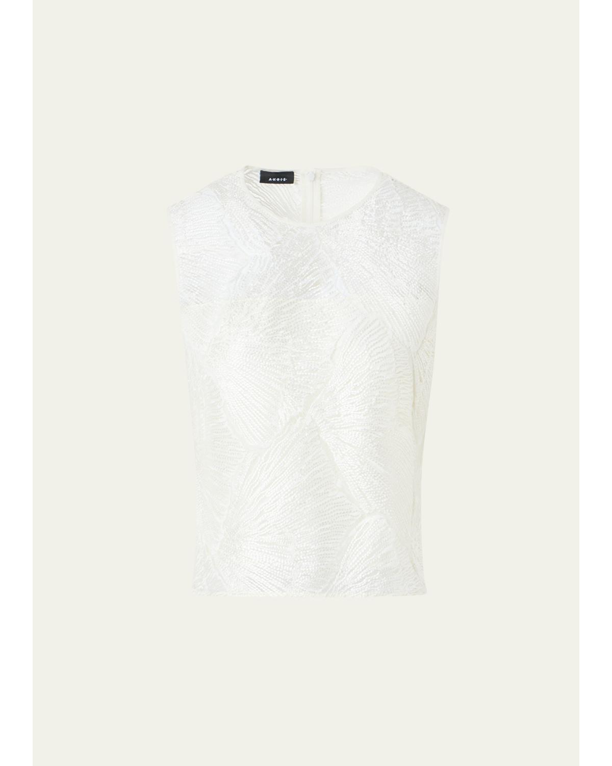Lacquered Sea Fan Lace Sleeveless Top