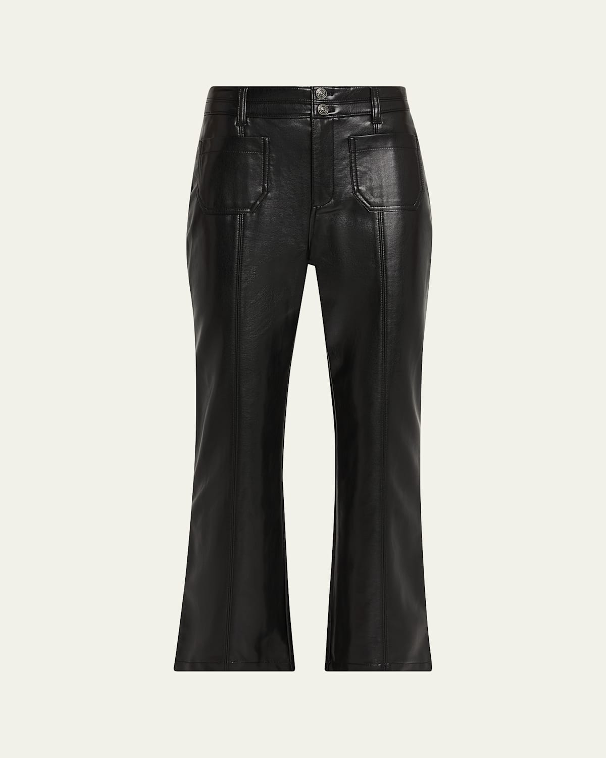 Cinq À Sept Vegan Leather Kick-flare Pants In Black