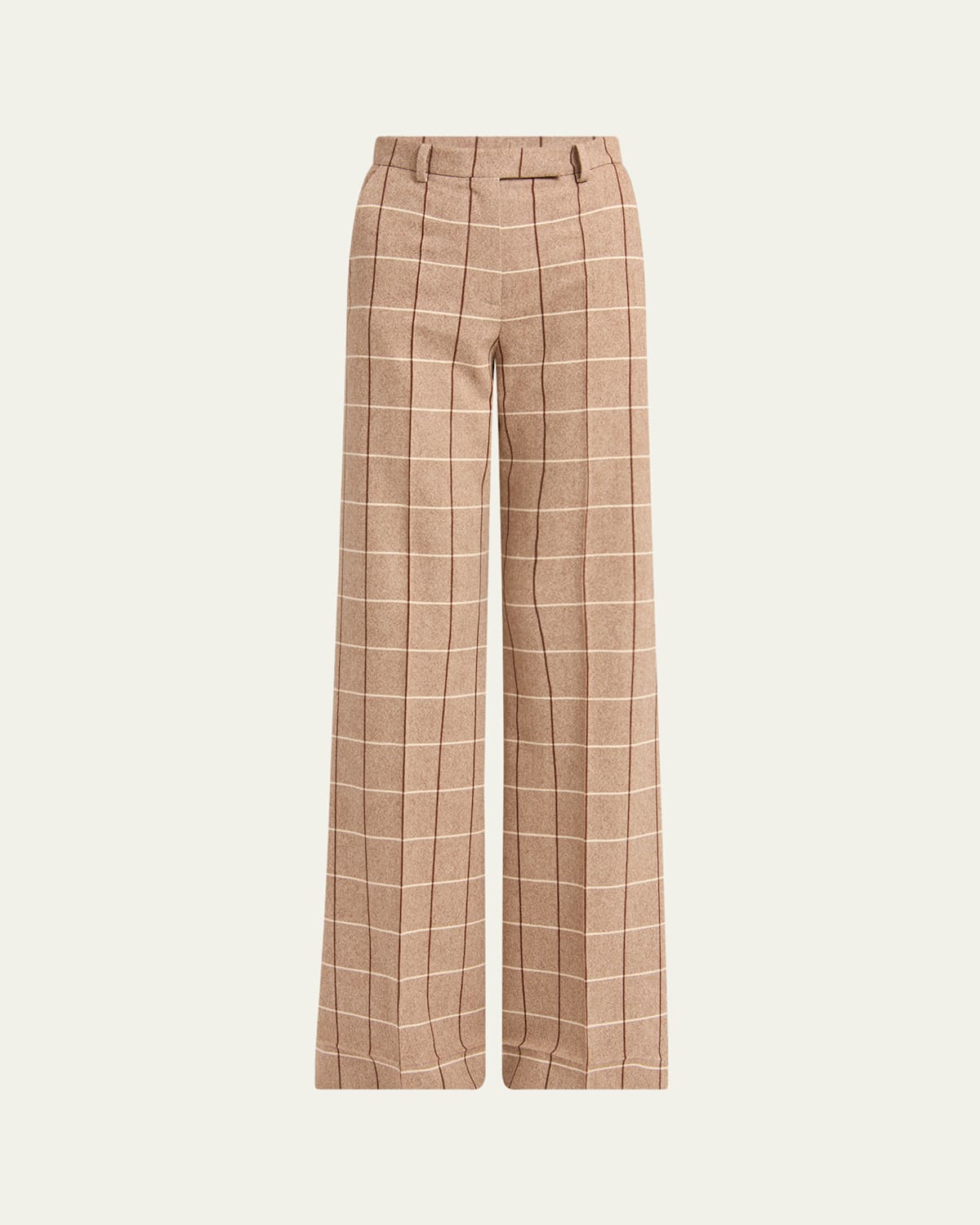 Valentino Check Wool Wide-leg Pants In Multi