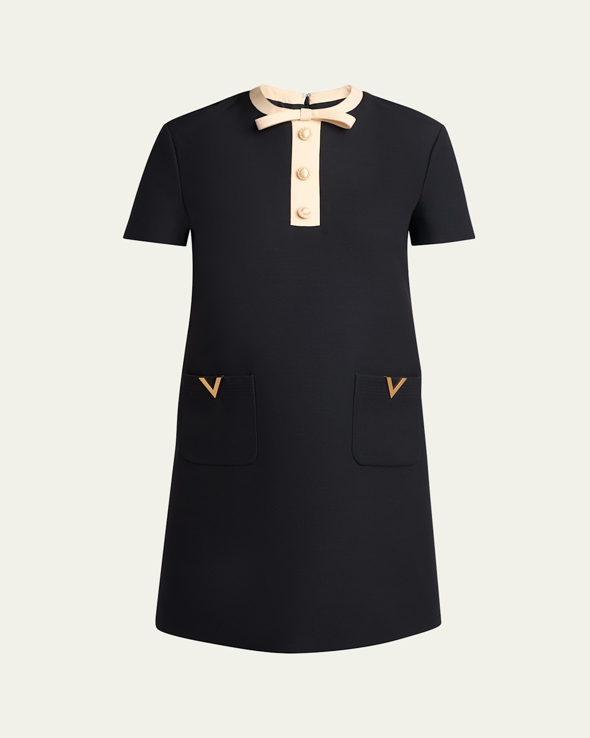 Valentino Wool-silk Mini Dress In Blue