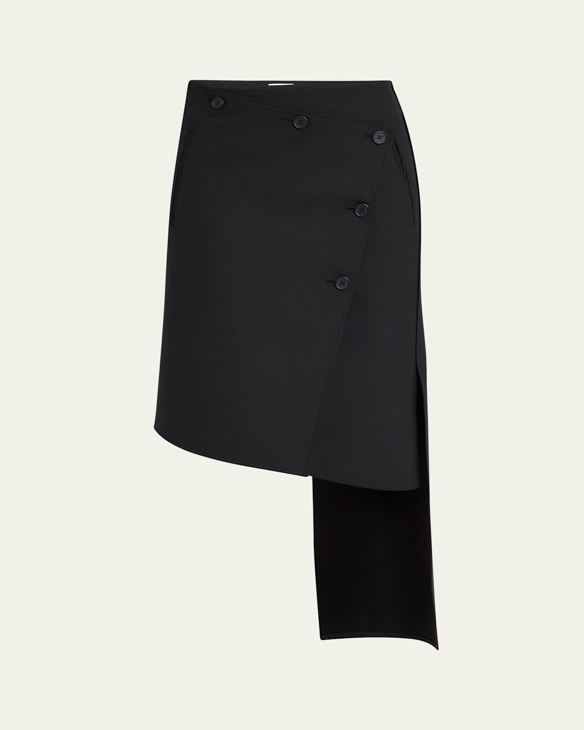 Courrèges Oblique Crepe Wrap Skirt In Black