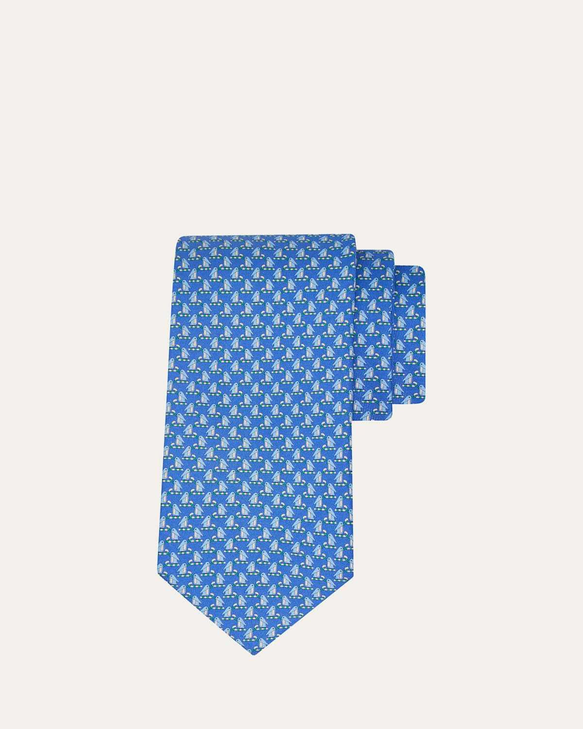 Ferragamo Men's Penguin on Sled Silk Tie