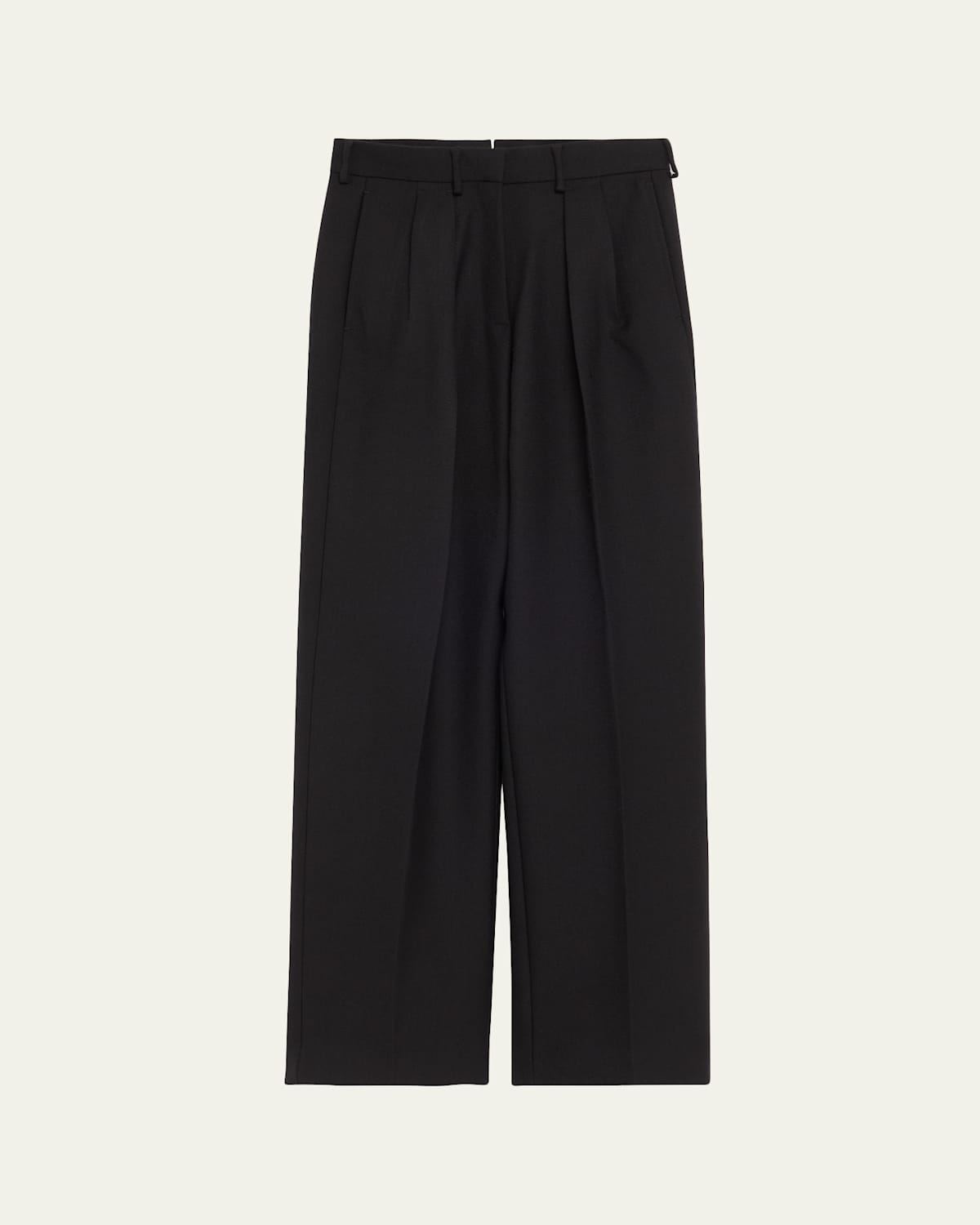 Tom Ford Pleated Wool-blend Trousers In Black