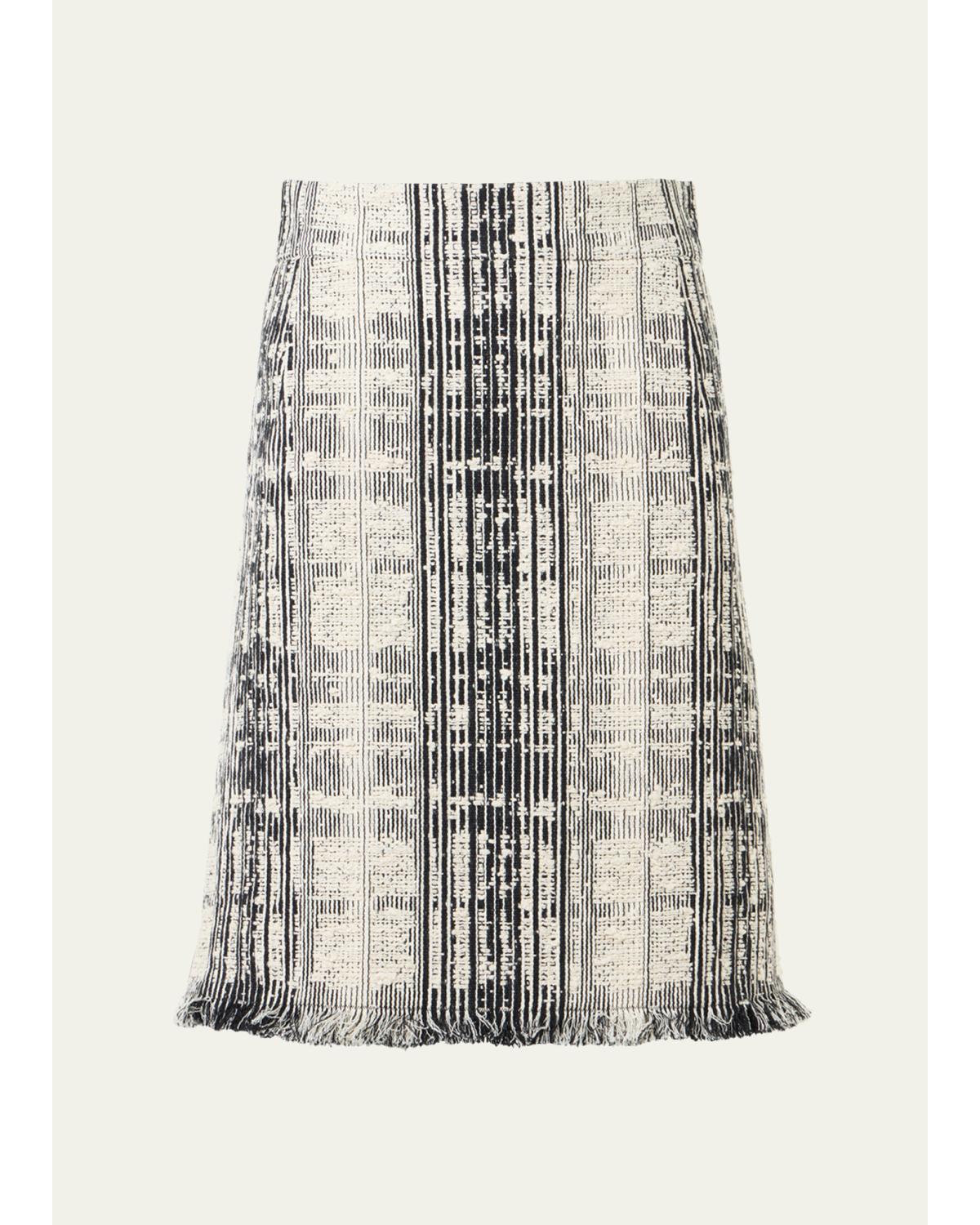 Check Check Fringed Mini Skirt