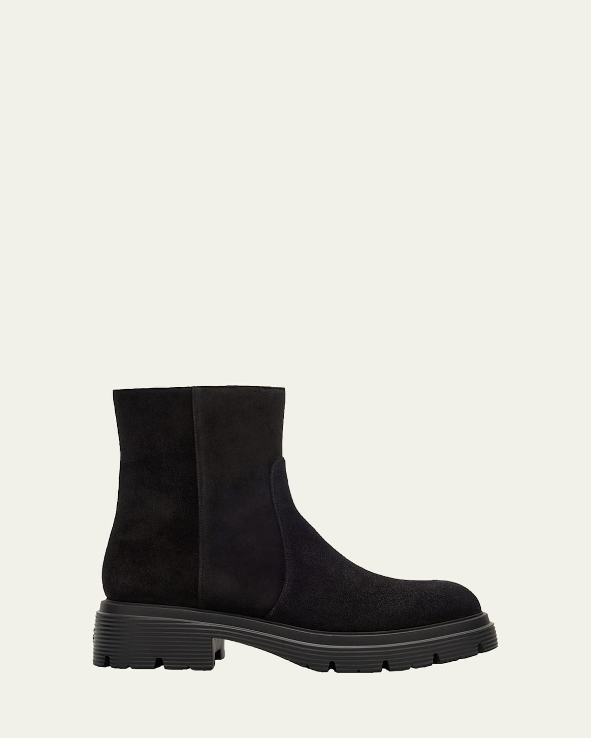 Stuart Weitzman Hudson Lite Suede Zip Ankle Boots In Black