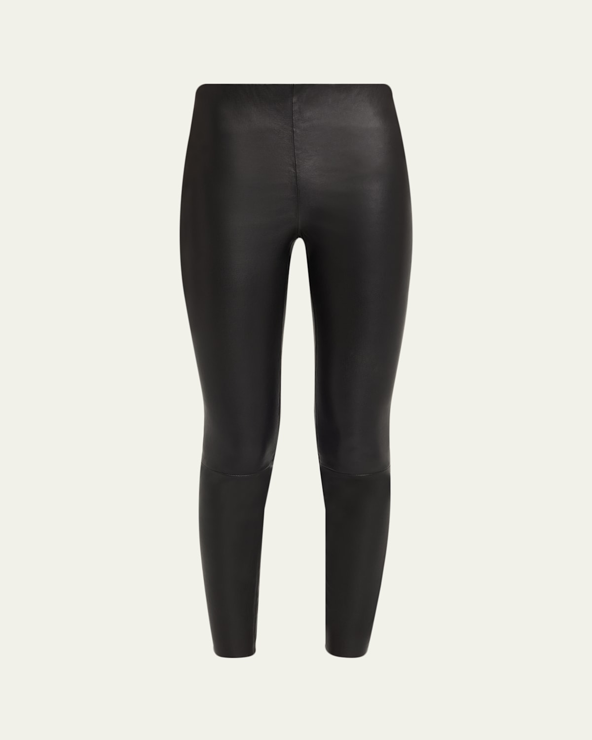 Alice And Olivia Lennox Mid-rise Leather Leggings In Black