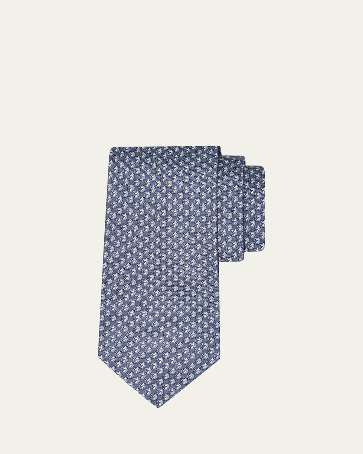 Ferragamo Men's Unicorn-Gancio Silk Tie | Thumbnail 4