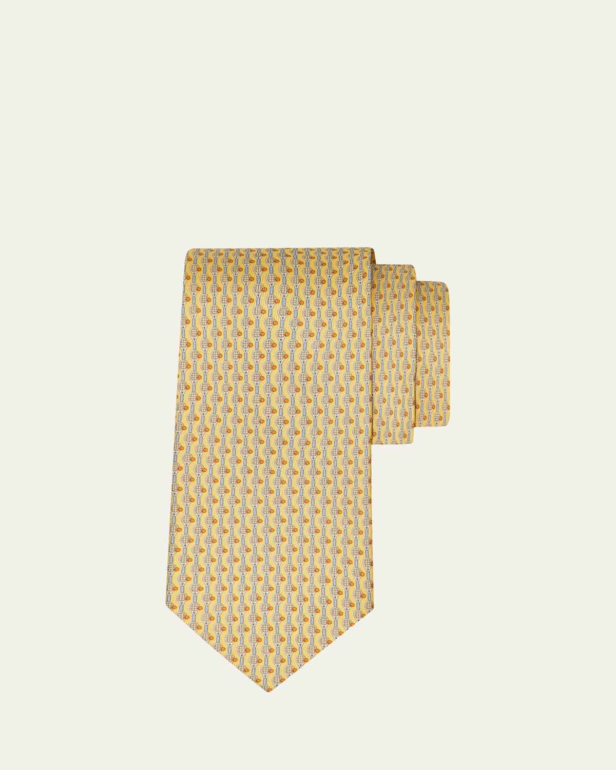 Ferragamo Men's Tennis-Print Silk Tie
