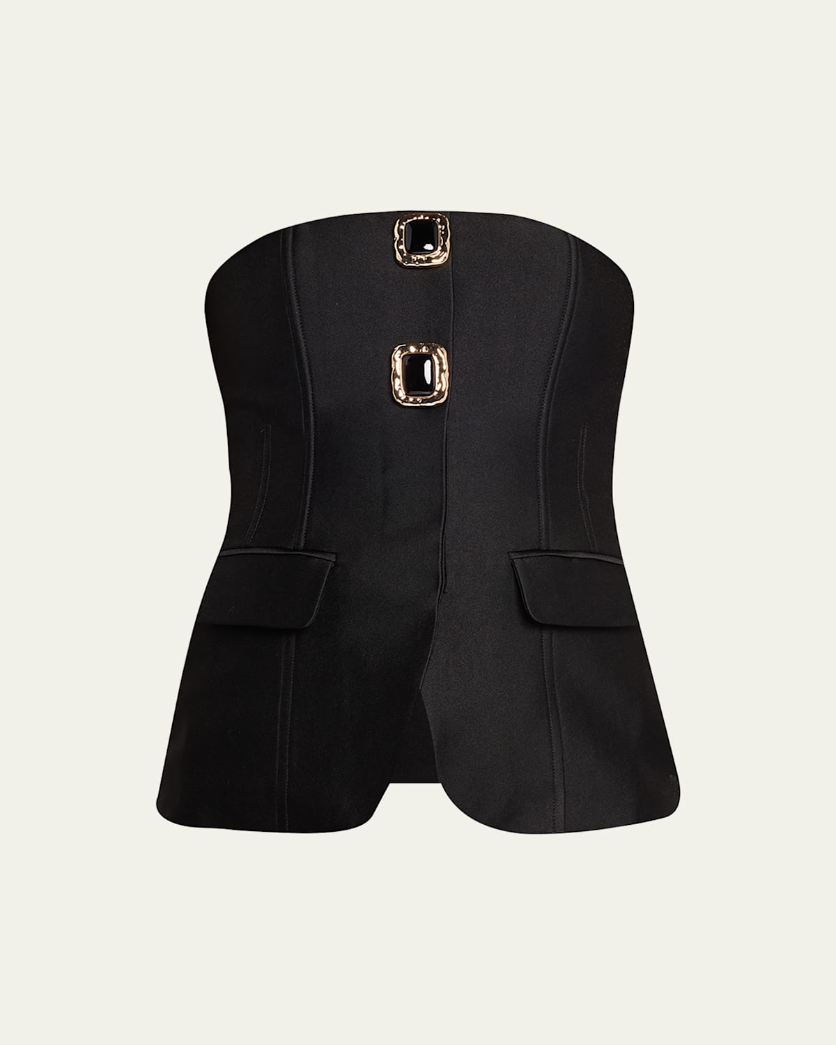 Self-portrait Taffeta Bandeau Top In Black