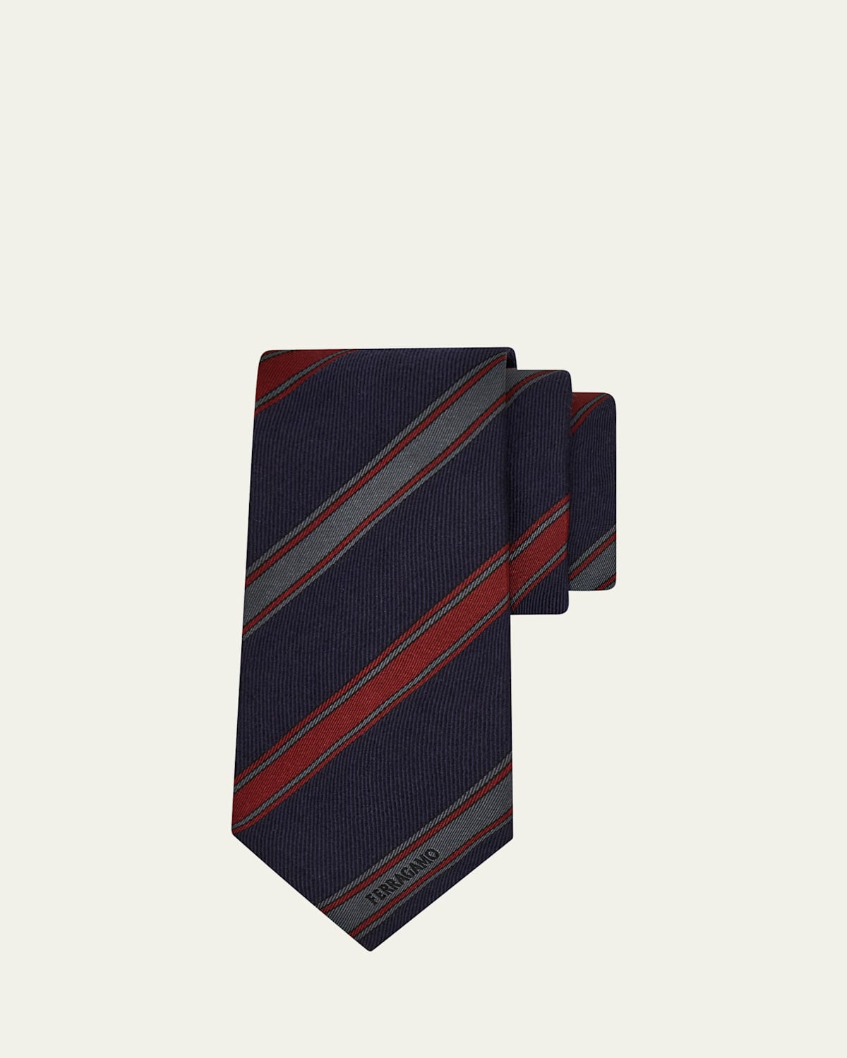 Ferragamo Men's Multi-Stripe Logo Silk Tie