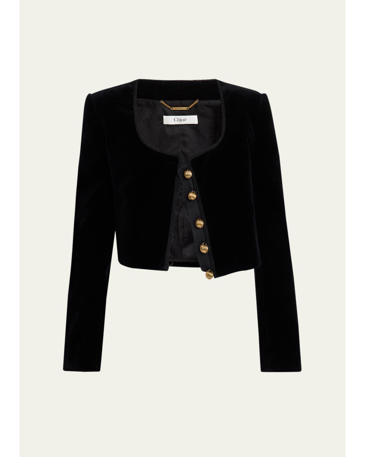 Velvet Cropped Top Coat