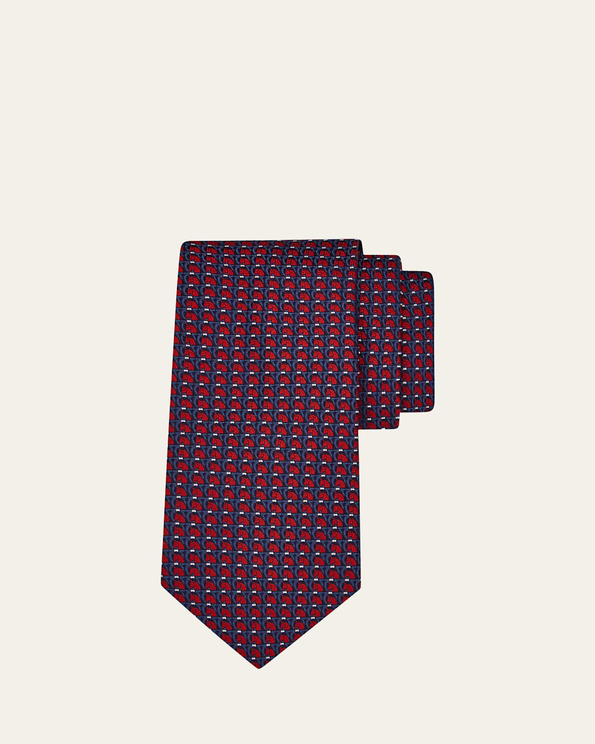 Ferragamo Men's Micro-Geometric Jacquard Silk Tie