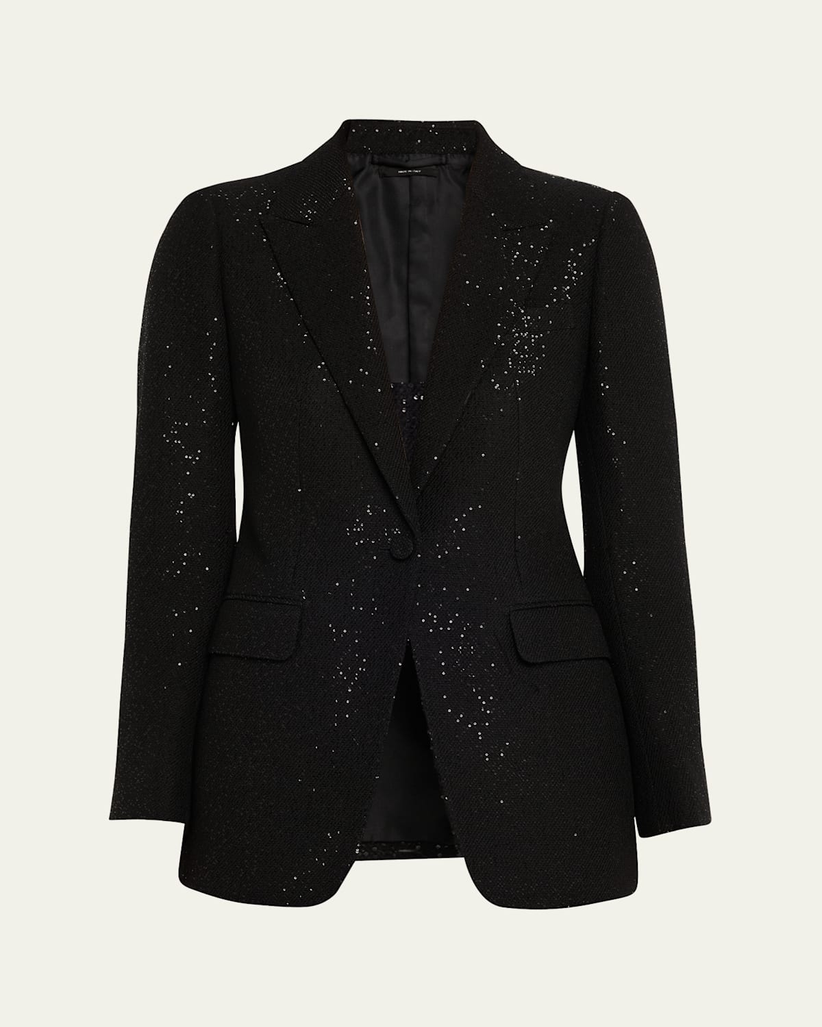 Tom Ford Sequined Single-breasted Blazer Jacket In Black