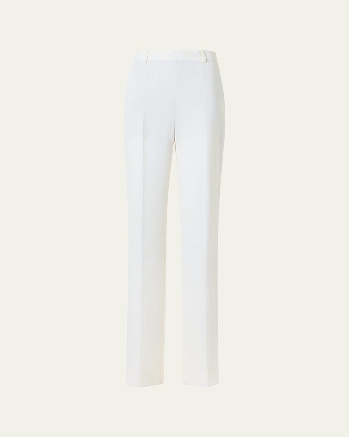Akris Linen-wool Straight-leg Trousers In Sand