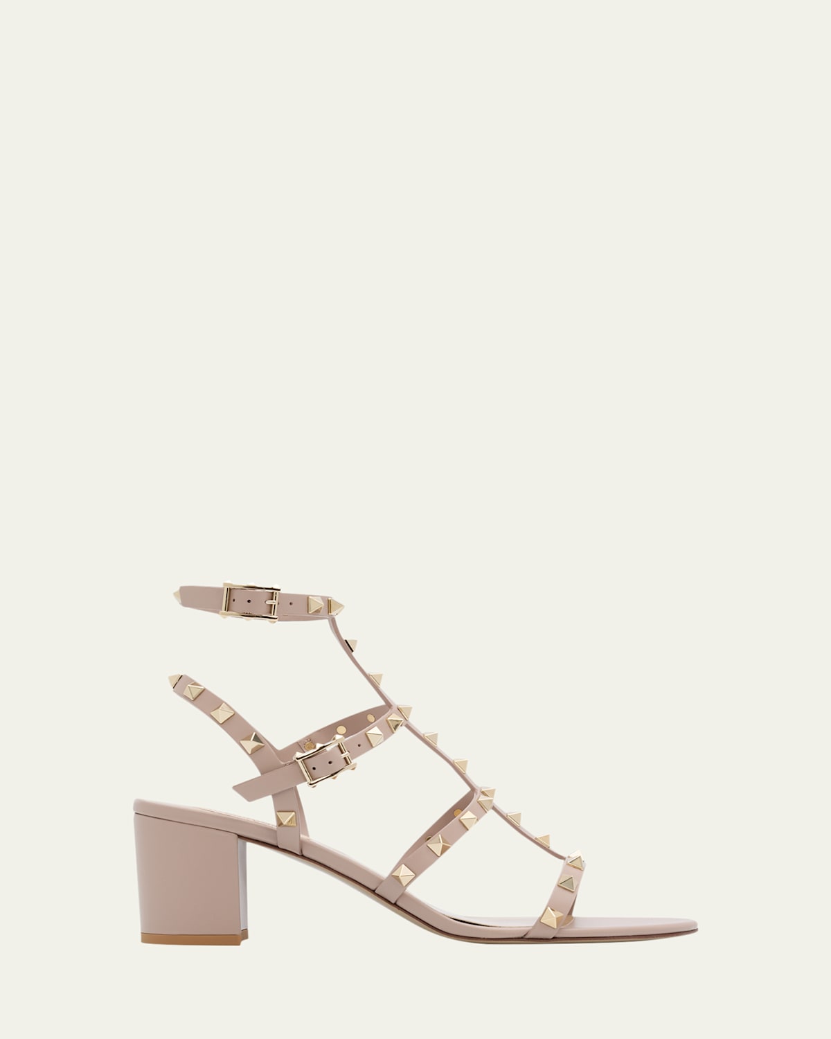 Valentino Garavani 60mm Rockstud Leather City Sandals In Pink