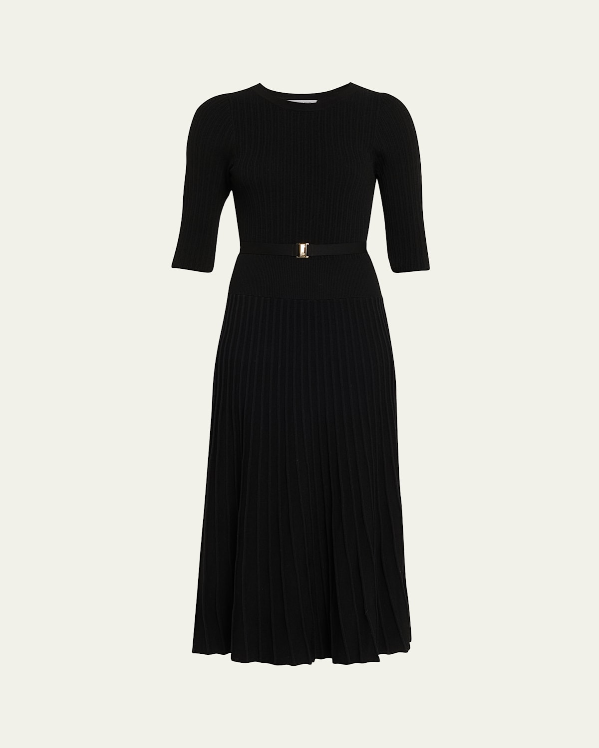 Veronica Beard Elthea Knit Belted Midi Dress In Black