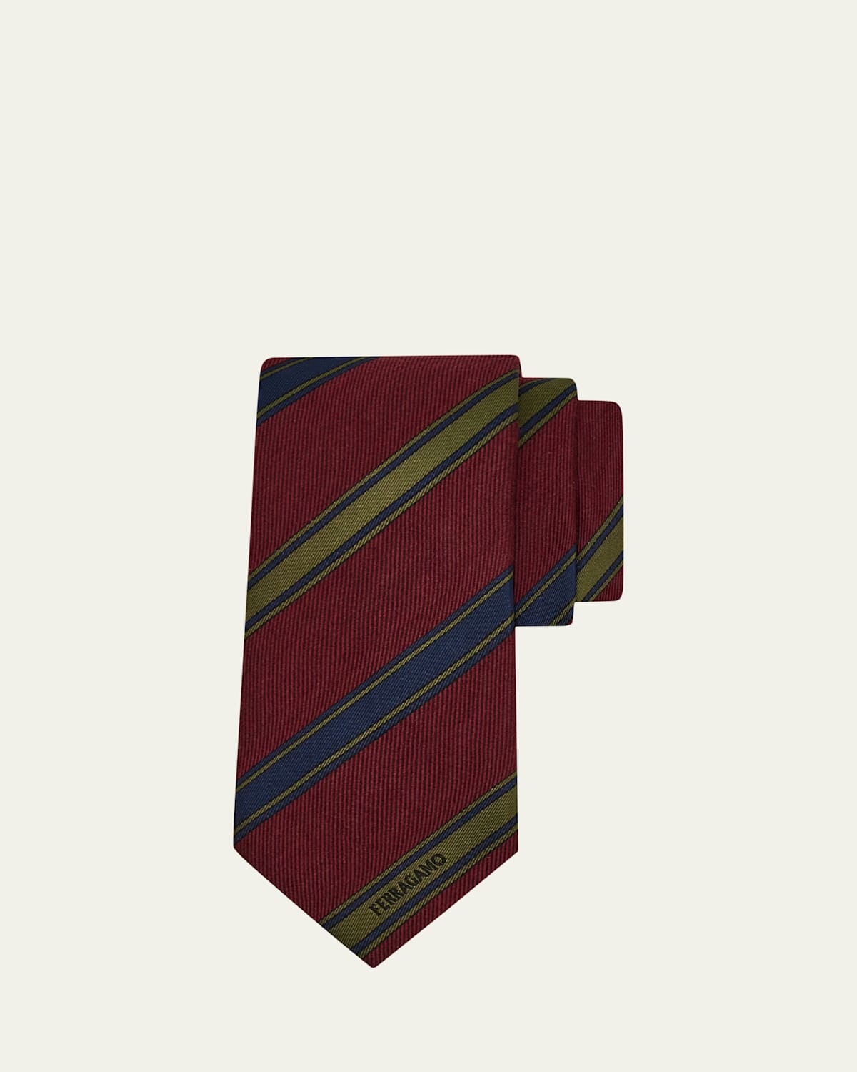 Ferragamo Men's Multi-Stripe Logo Silk Tie