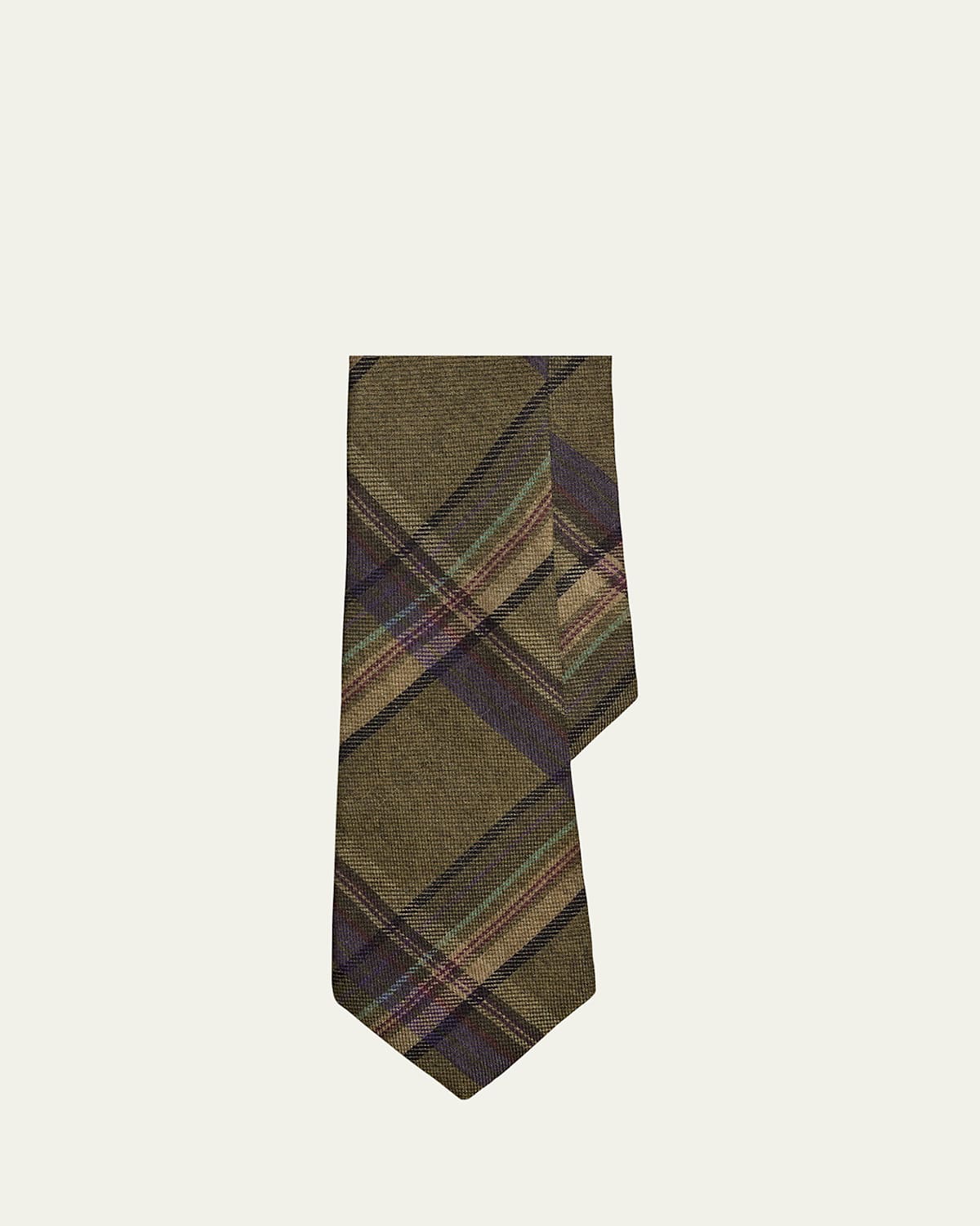 Ralph Lauren Men's Cashmere And Silk Maxi-plaid Tie In Multi