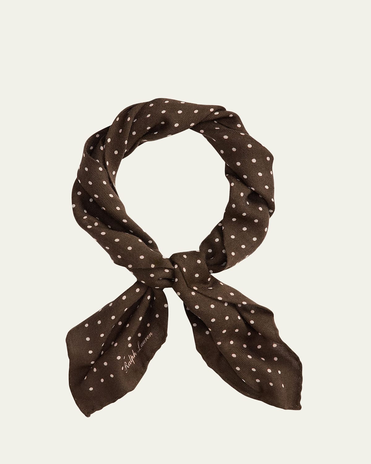Ralph Lauren Polka-dot Cashmere-silk Neckerchief In Multi