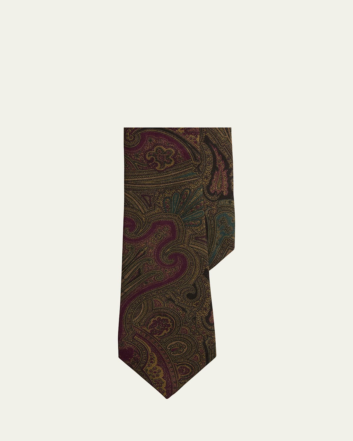 Ralph Lauren Purple Label Men's Cotton and Cashmere Maxi-Paisley Silk Tie