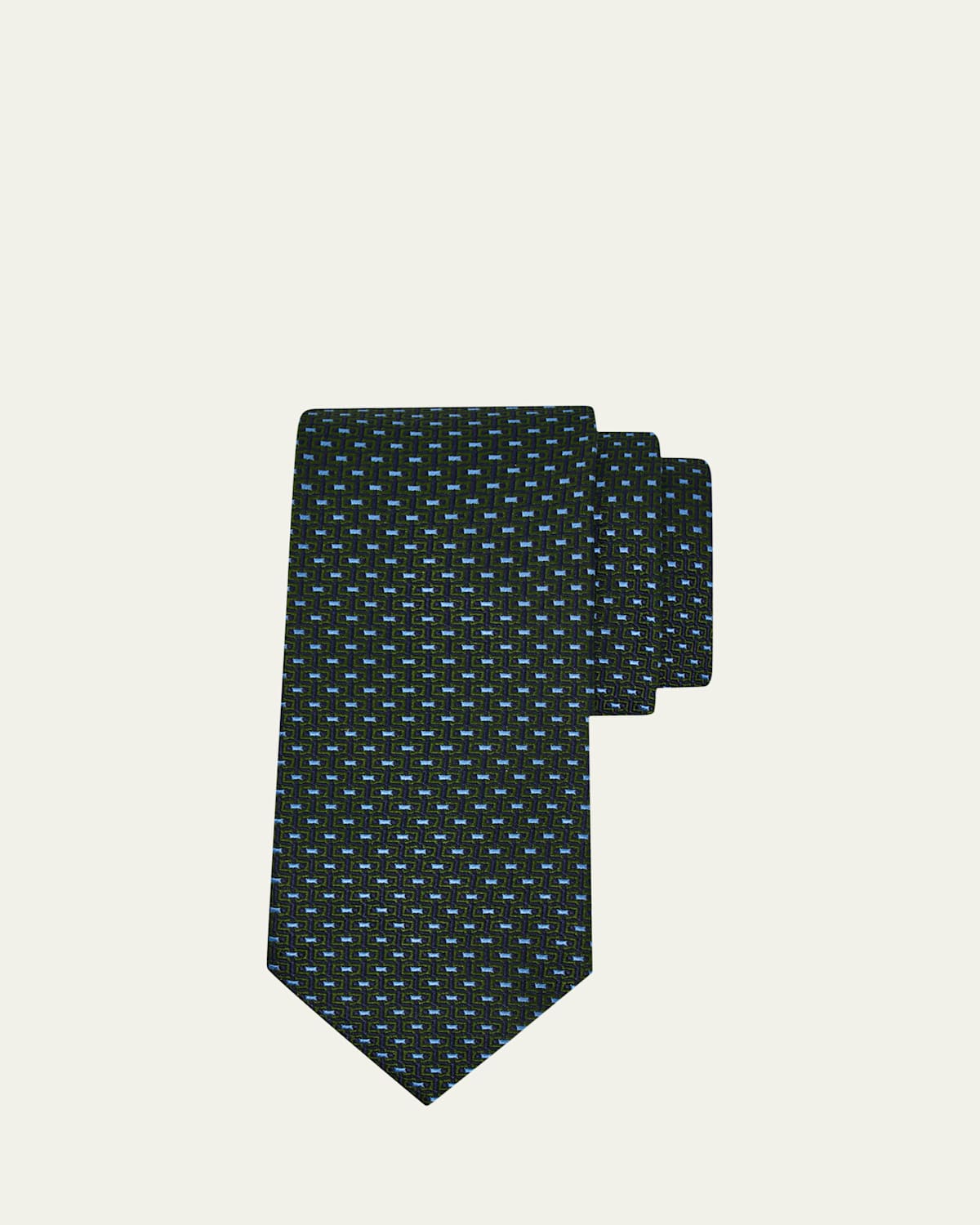 Ferragamo Men's Woven Geometric Jacquard Silk Tie