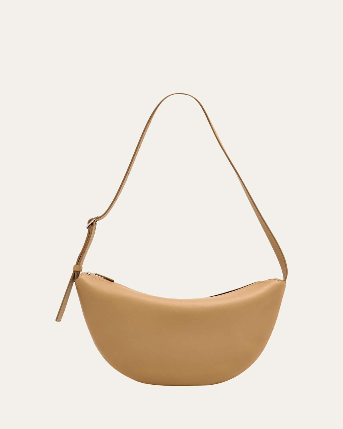 The Row Jouvette Crescent Shoulder Bag In Leather