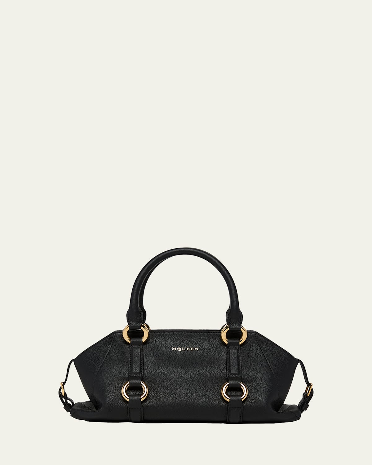 Alexander Mcqueen Farringdon Small Elongated Calf Leather Shoulder Bag In Multi