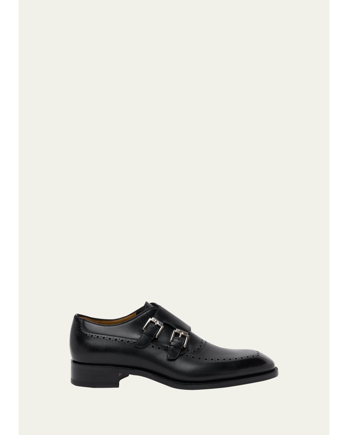 Men'S Sartok Leather Double-Monk Strap Loafers