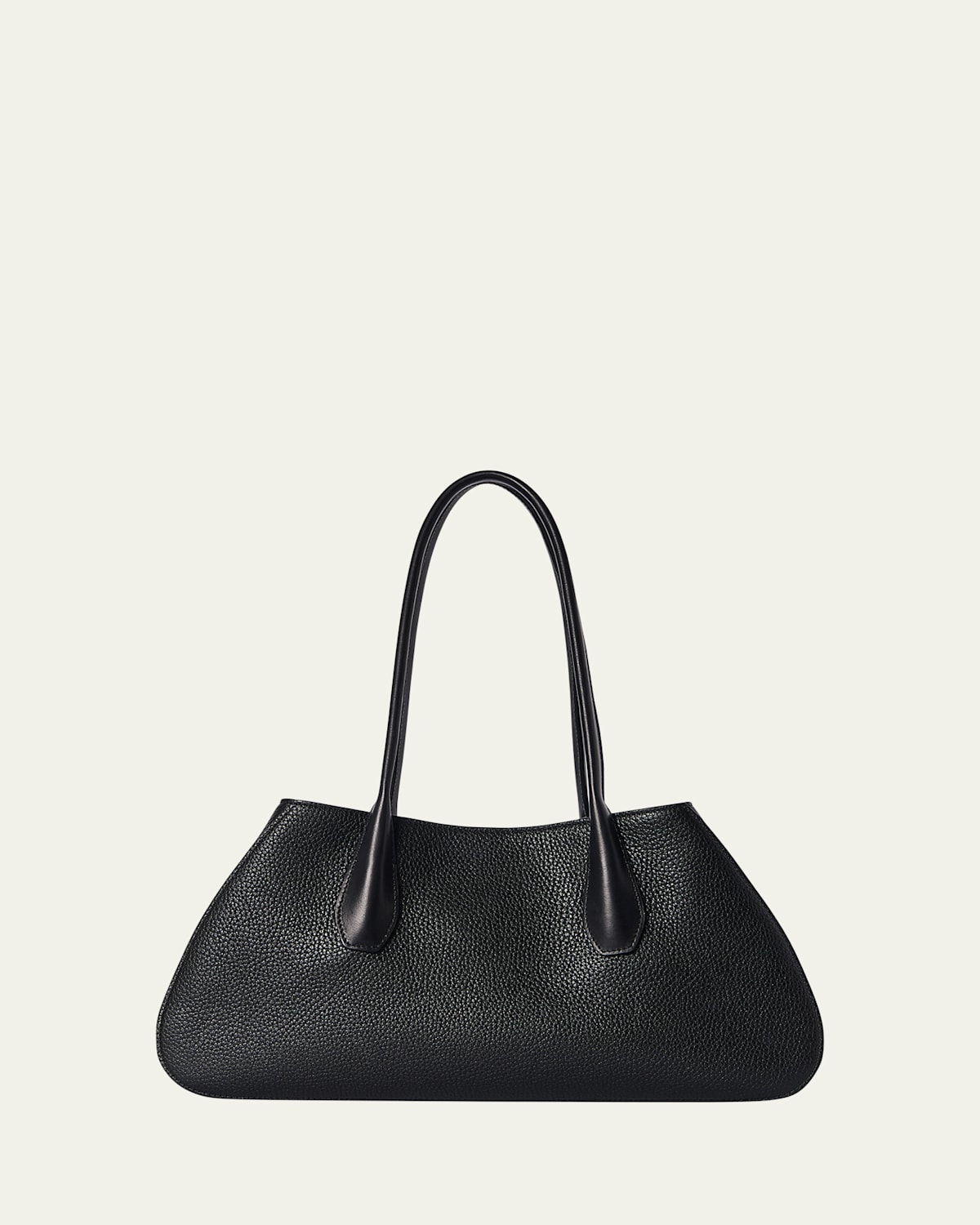 The Row Alger Geometric Shoulder Bag In Leather In Black