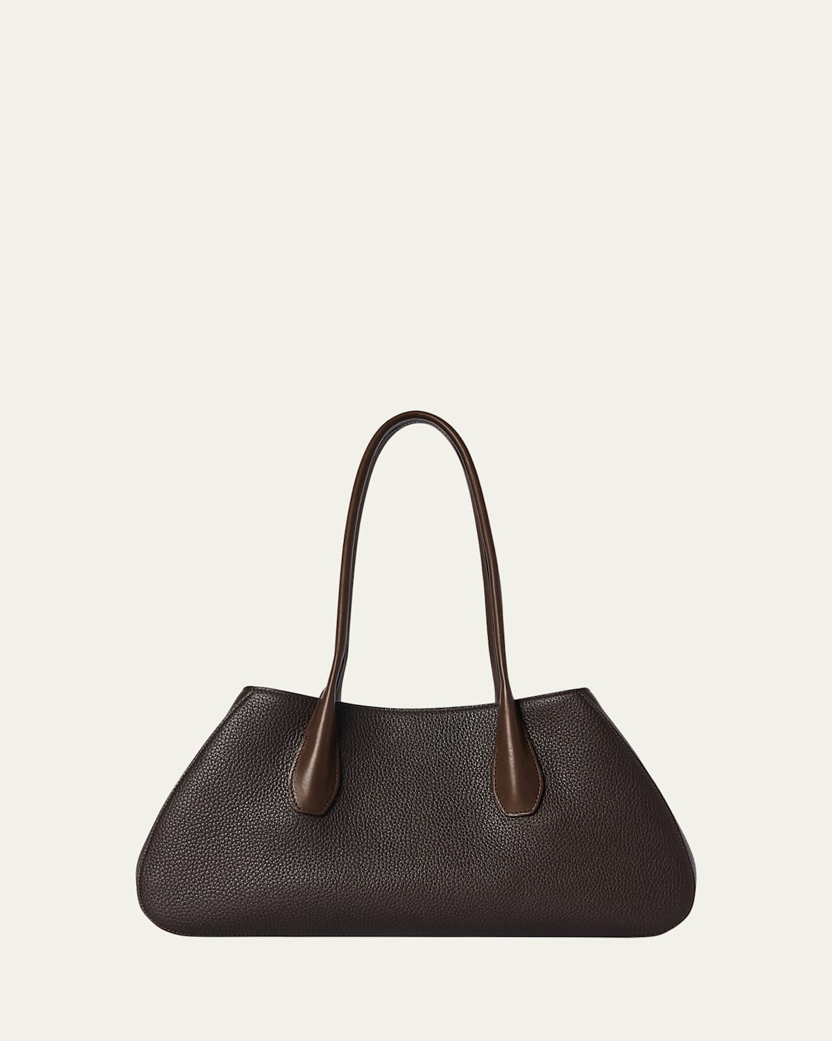 The Row Alger Geometric Shoulder Bag In Leather In Brown