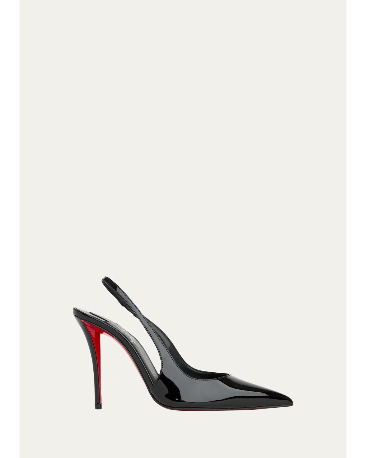 100mm Miss Z Patent Leather Slingback Pumps