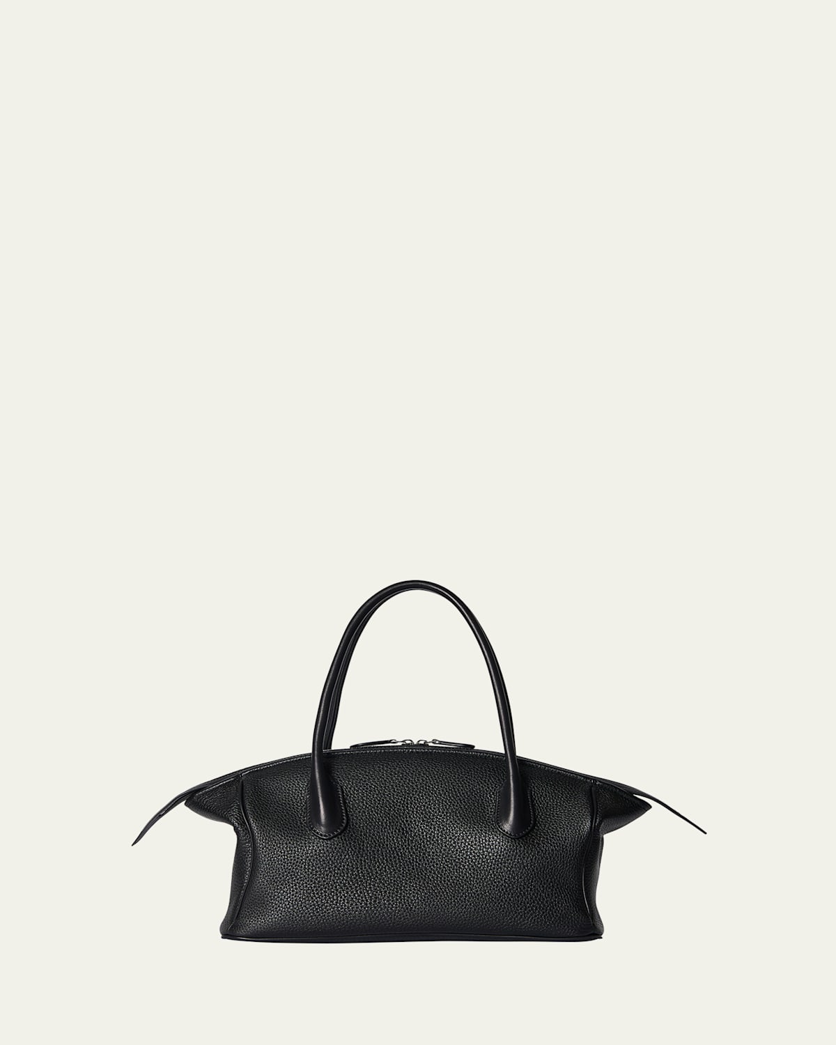 The Row Ewa Curved Top-handle Bag In Leather In Black
