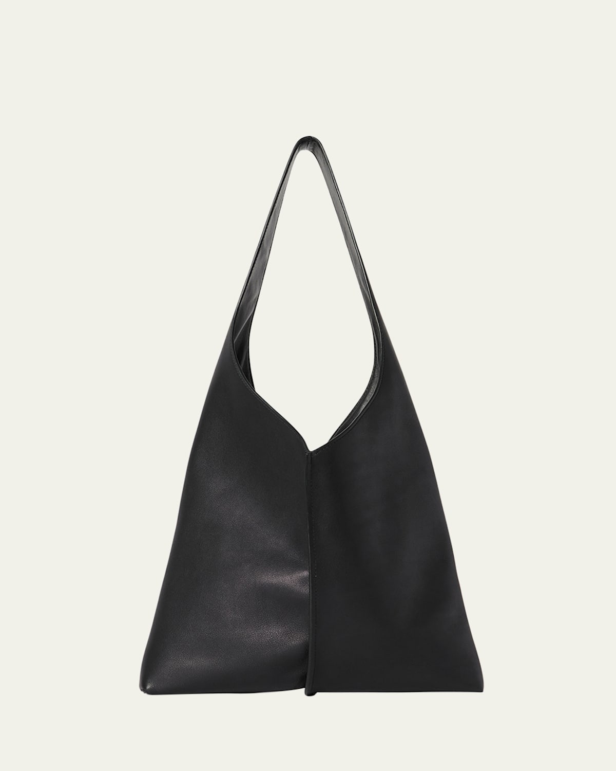 The Row Bindle Small Shoulder Bag In Saddle Leather In Black