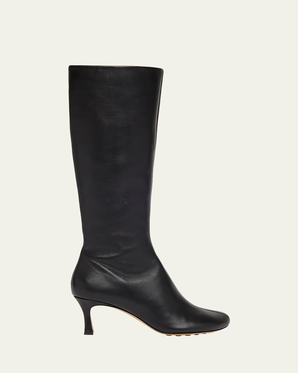 Bottega Veneta Lagoon Nappa Leather Knee-high Boots In Black