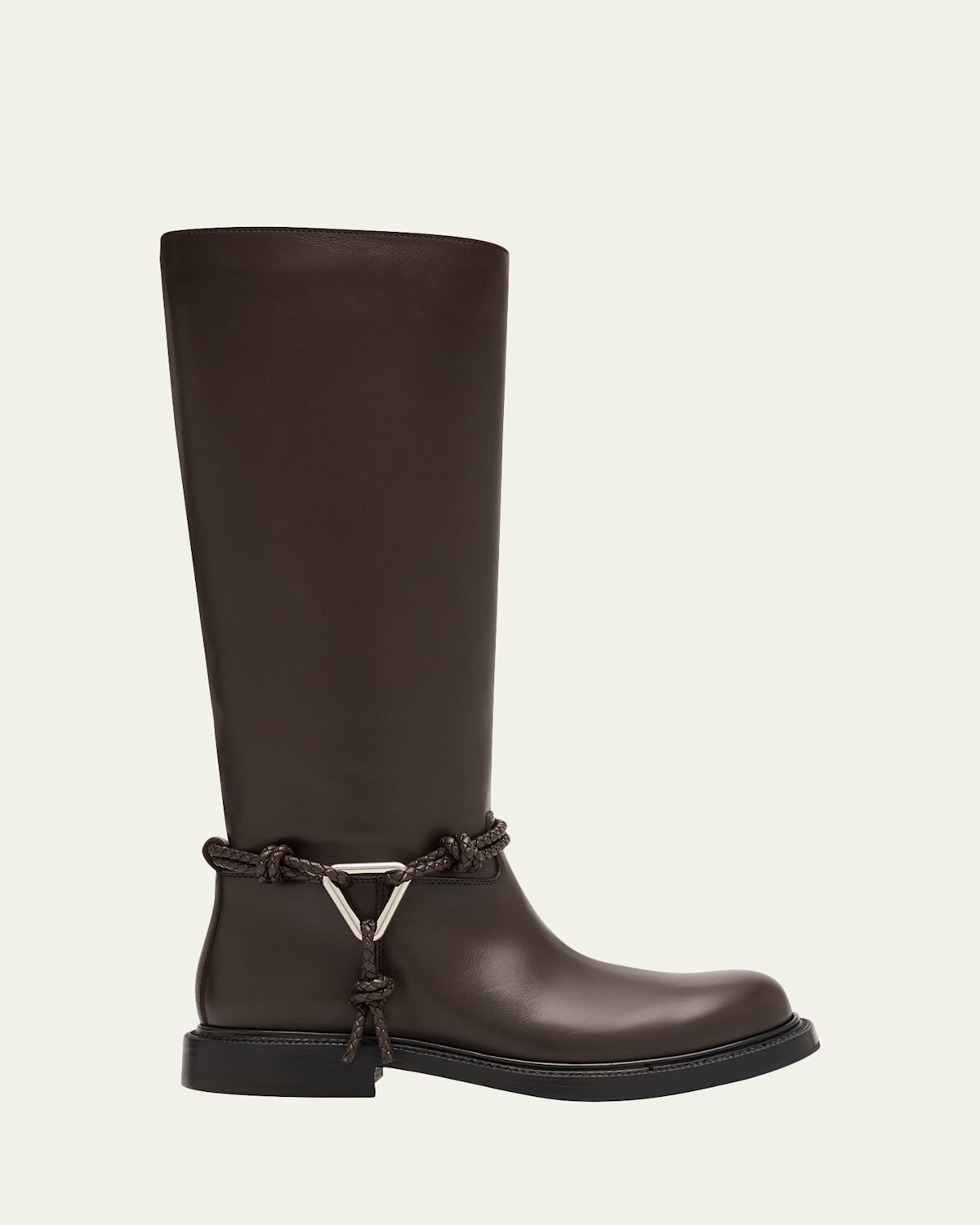 Bottega Veneta James Leather Knee-high Riding Boots In Brown