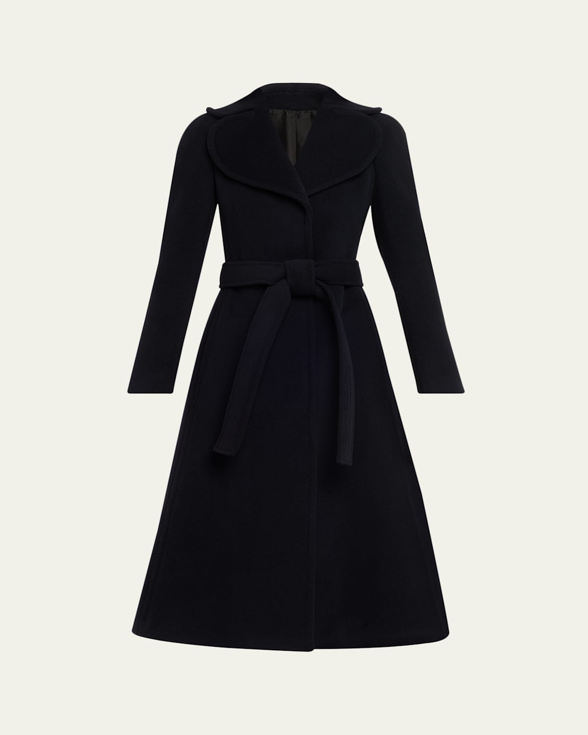 Alaïa Cinched Wool Coat In Blue
