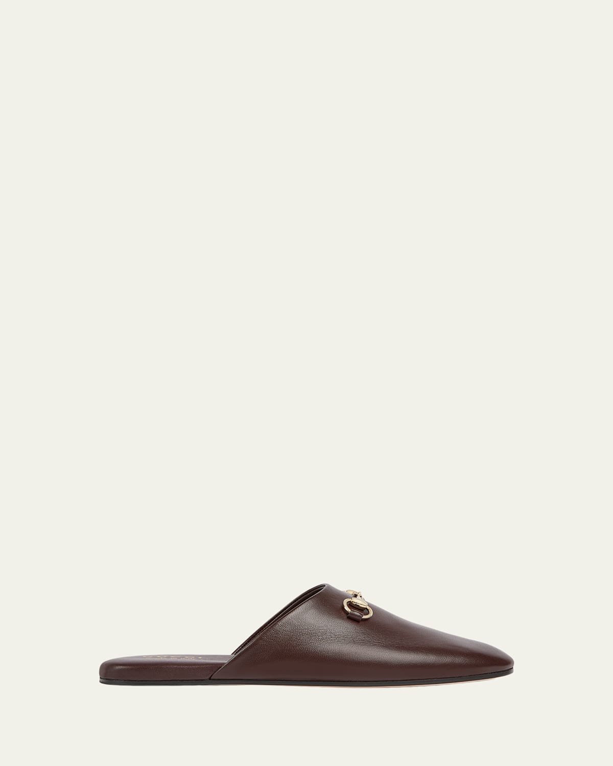 Gucci Annette Leather Flat Mules In Animal Print