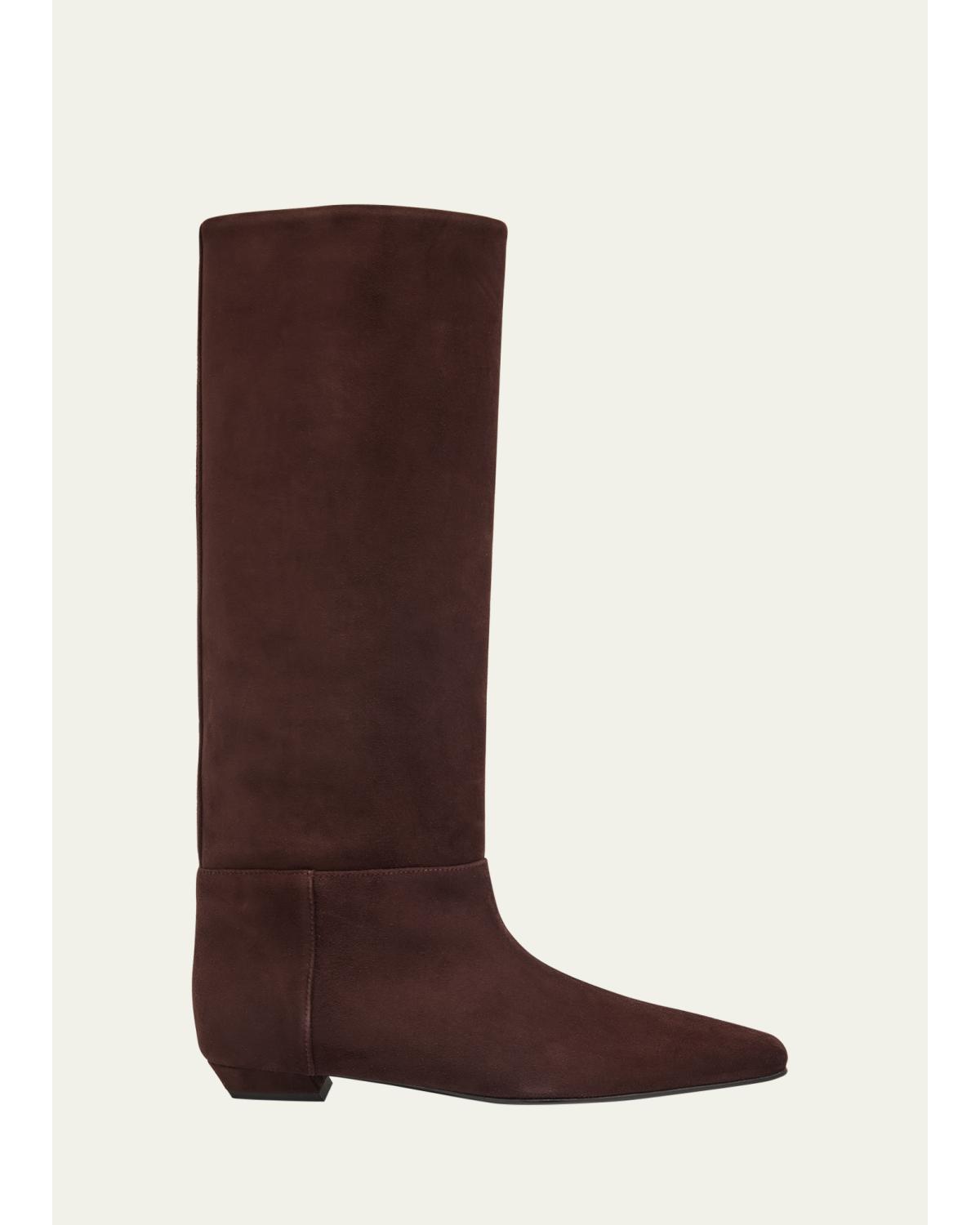 Trap Flat Knee-High Boots