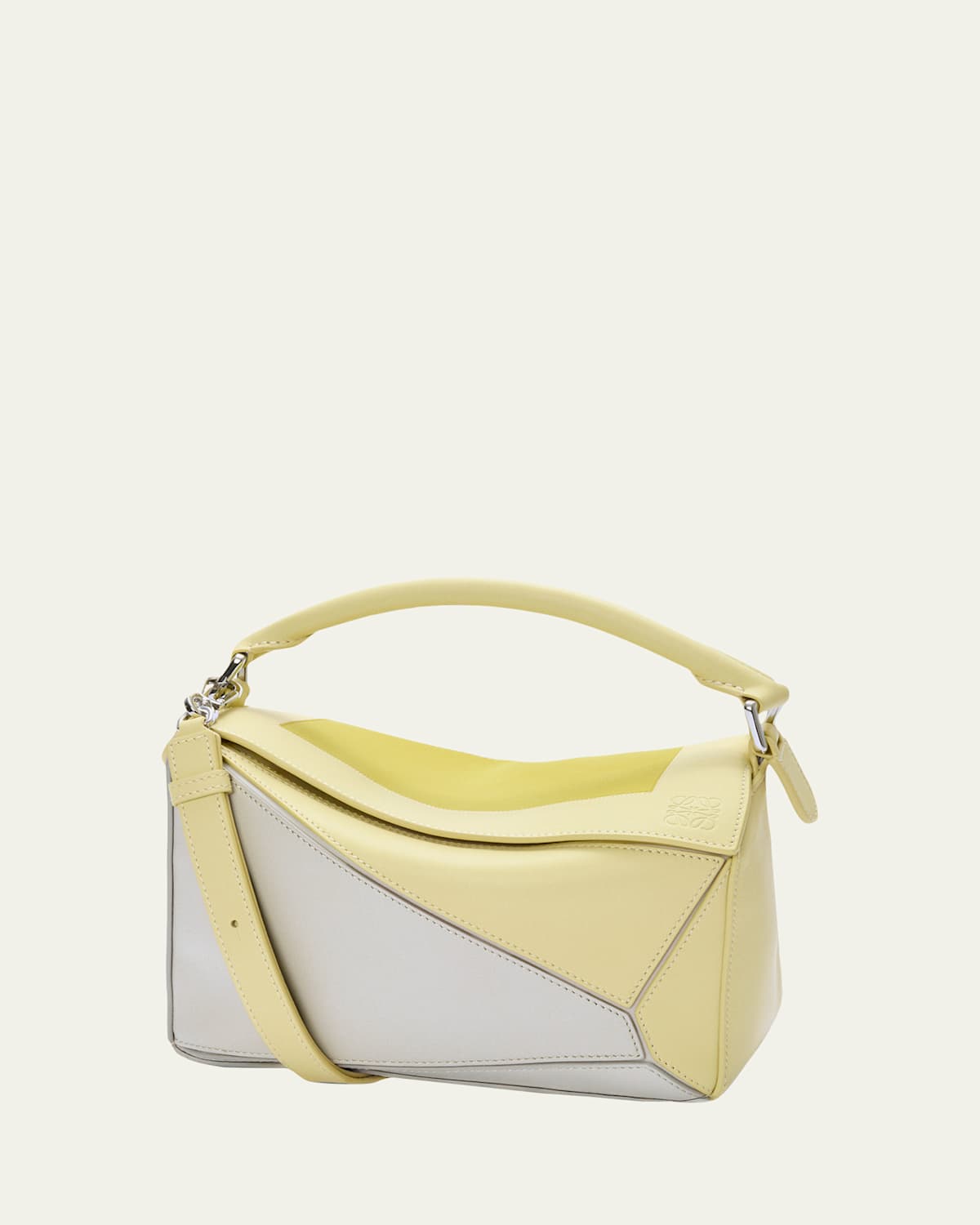 Loewe X Albers Puzzle Square Shoulder Bag In Leather In Gray