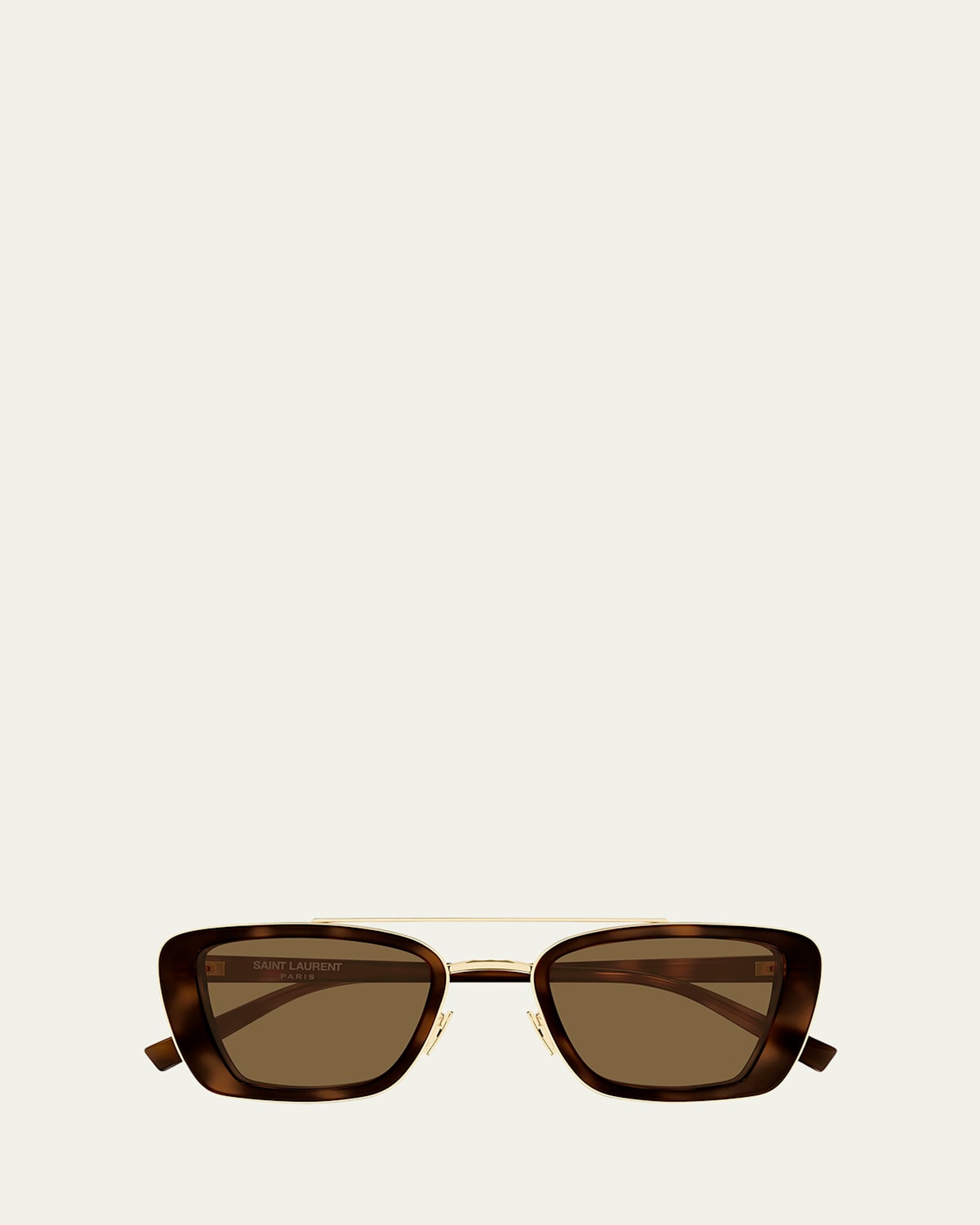 Saint Laurent 50mm Rectangular Sunglasses In Brown
