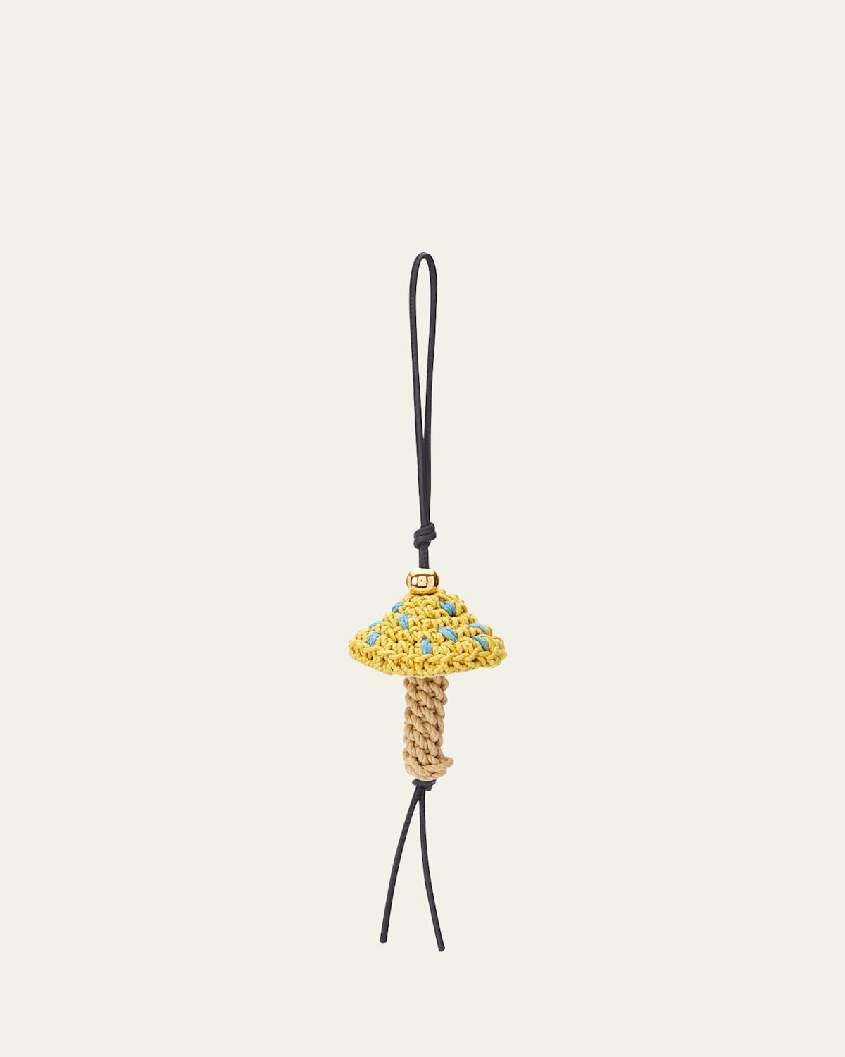 Loewe Woven Mushroom Bag Charm In Gold