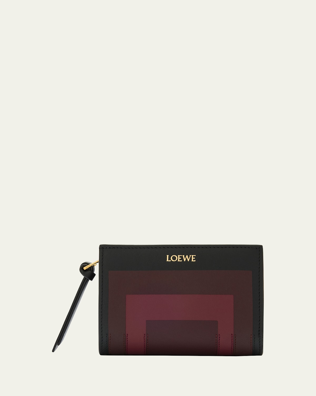 Loewe X Albers Compact Bifold Wallet In Nappa Leather In Brown