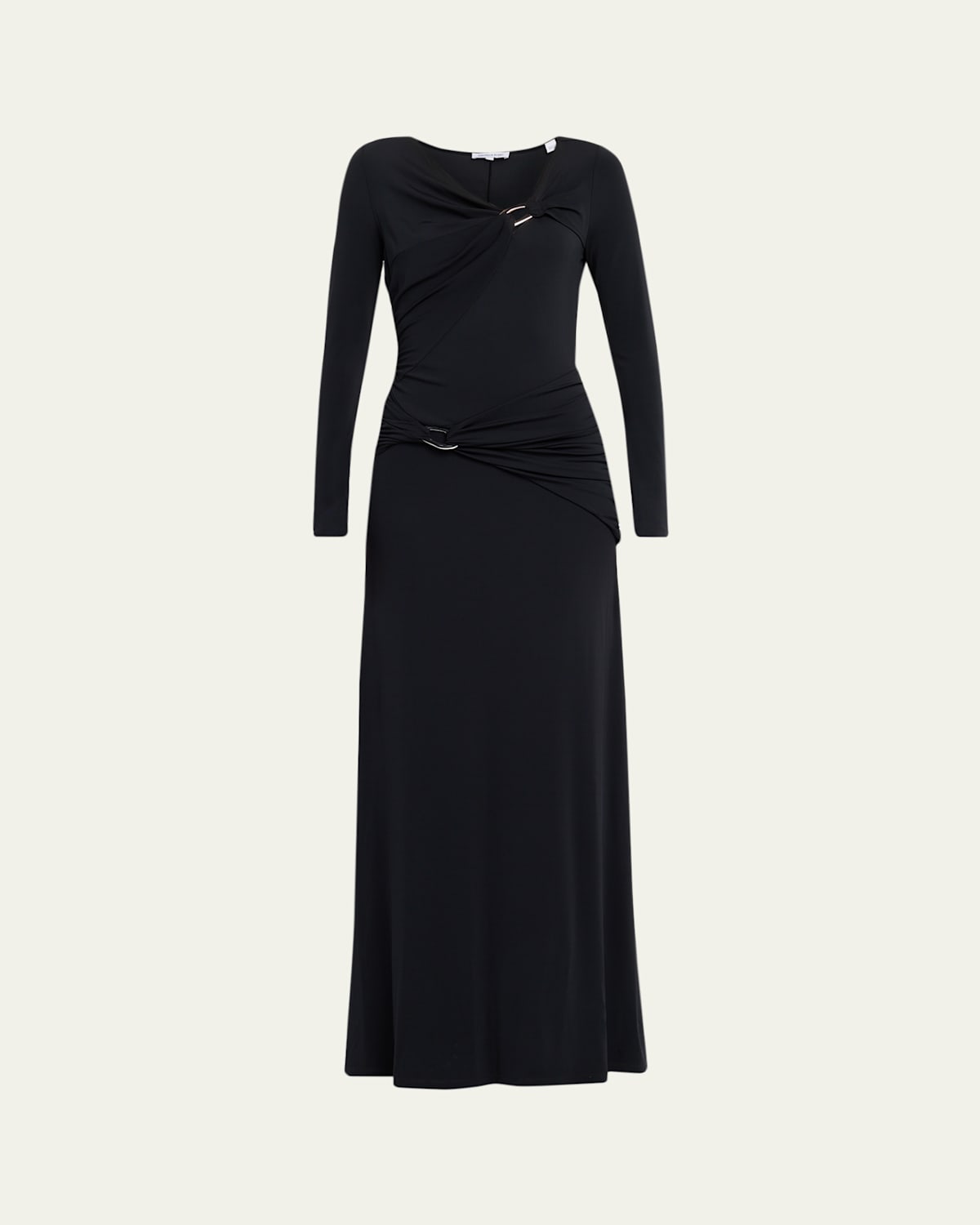 Veronica Beard Viela Long-sleeve Jersey Maxi Dress In Black