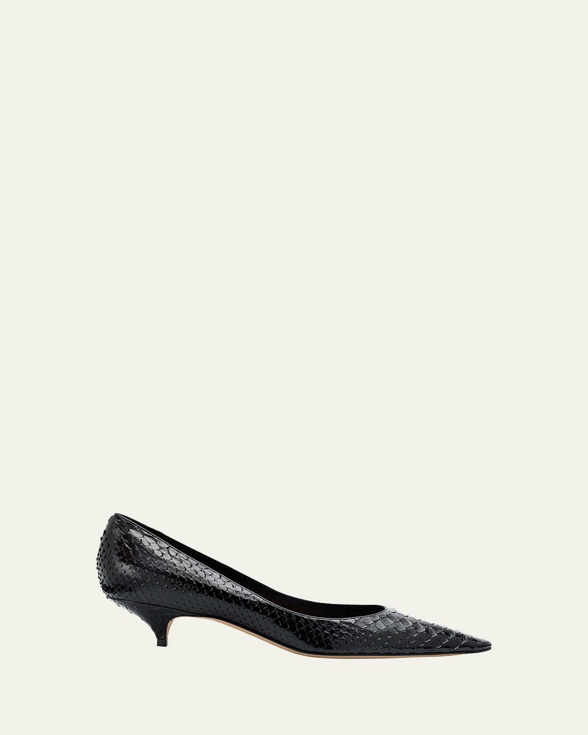 The Row Liisa Snake-embossed Leather Pumps In Black