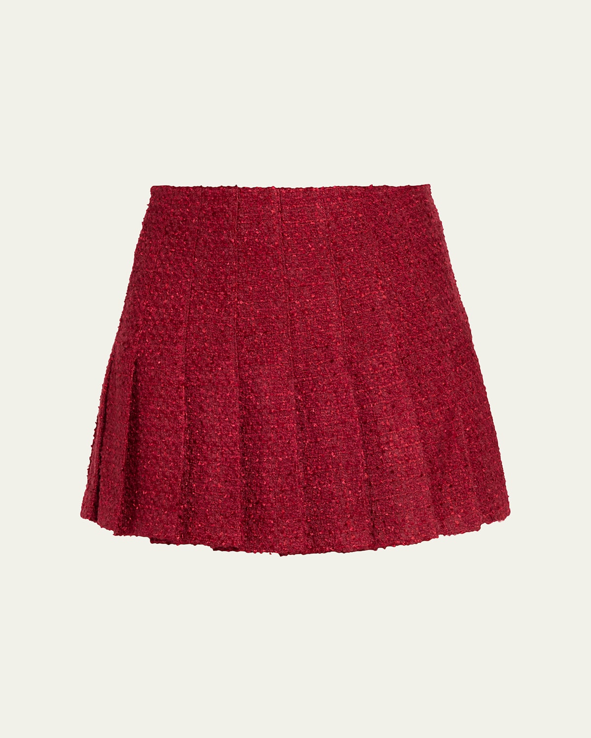 Alice And Olivia Carter Stitch Pleat Mini Skirt Oxblood In Burgundy