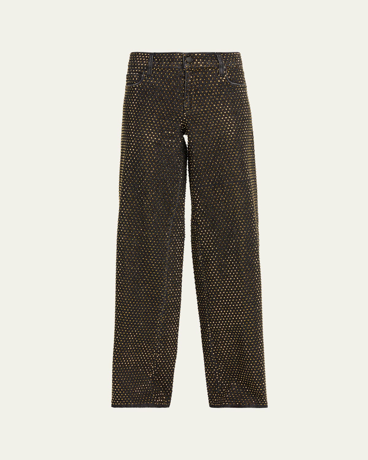 Alice And Olivia Amazing Embellished Wide-leg Jeans