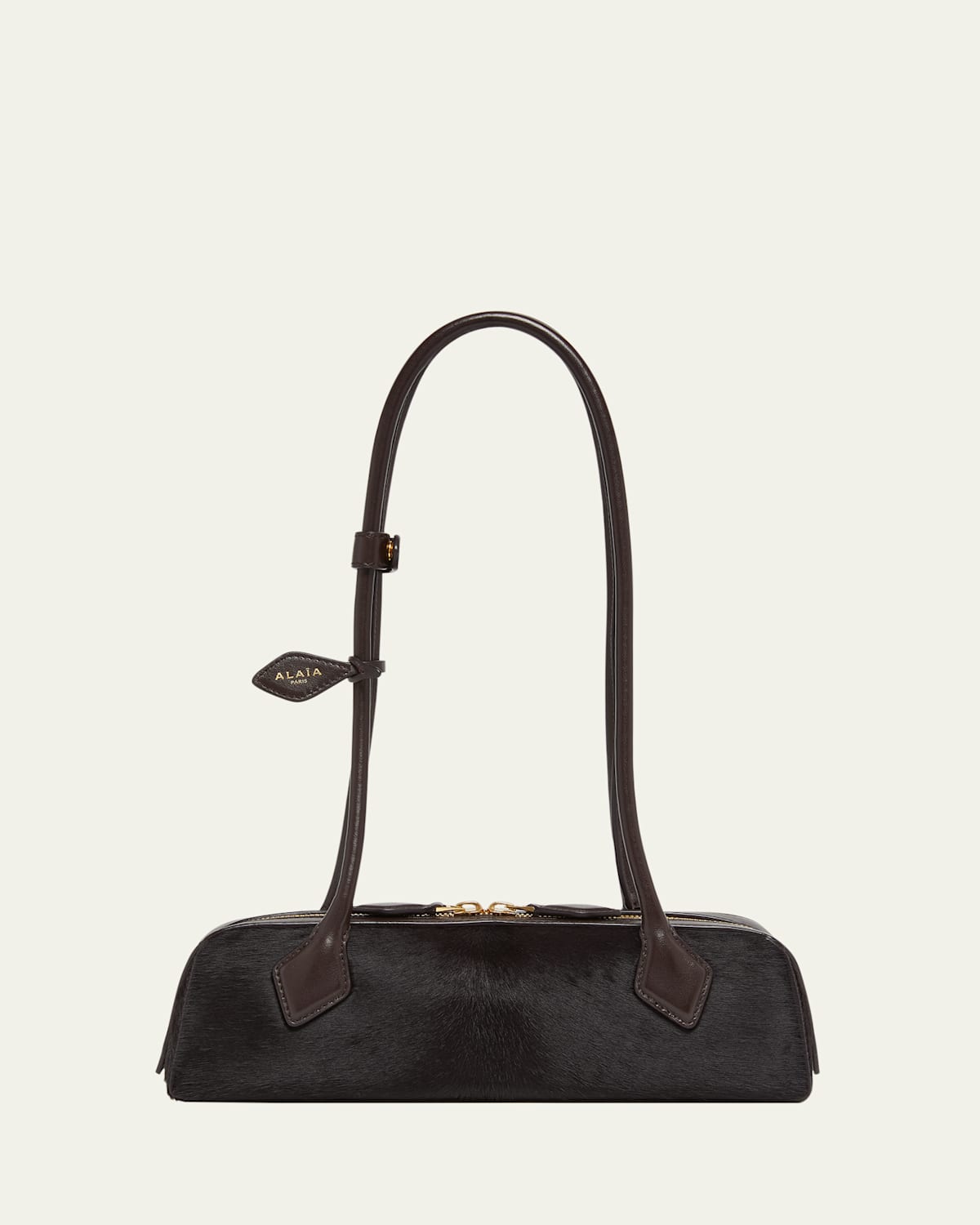 Alaïa Le Teckel Calf Hair Shoulder Bag In Brown