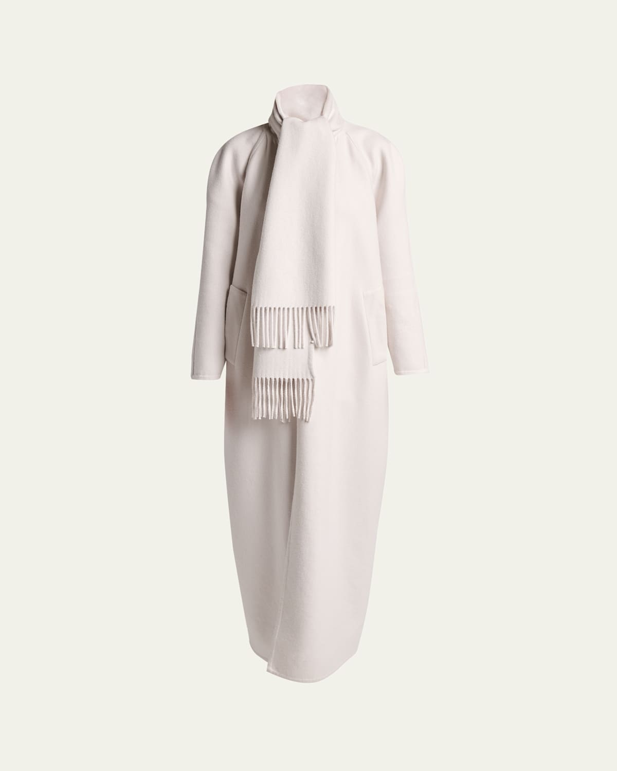 Balenciaga Scarf Cashmere Single-breasted Maxi Coat In Animal Print