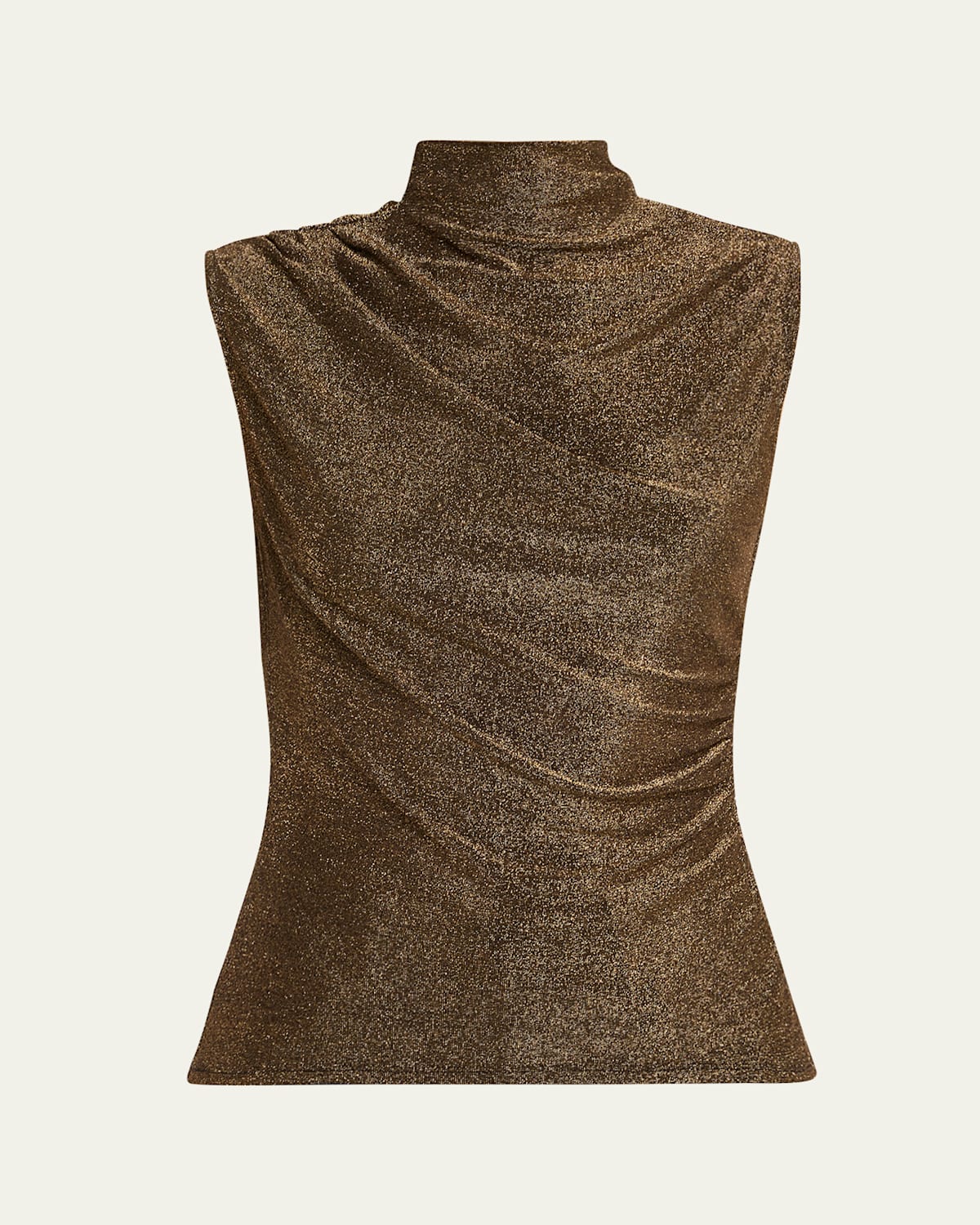 Veronica Beard Mylie Sleeveless Top In Antique Gold Lurex In Brown